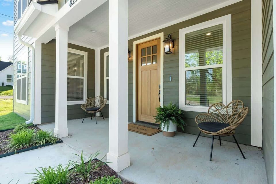 Our front porch is the perfect place for you to drink your morning coffee.