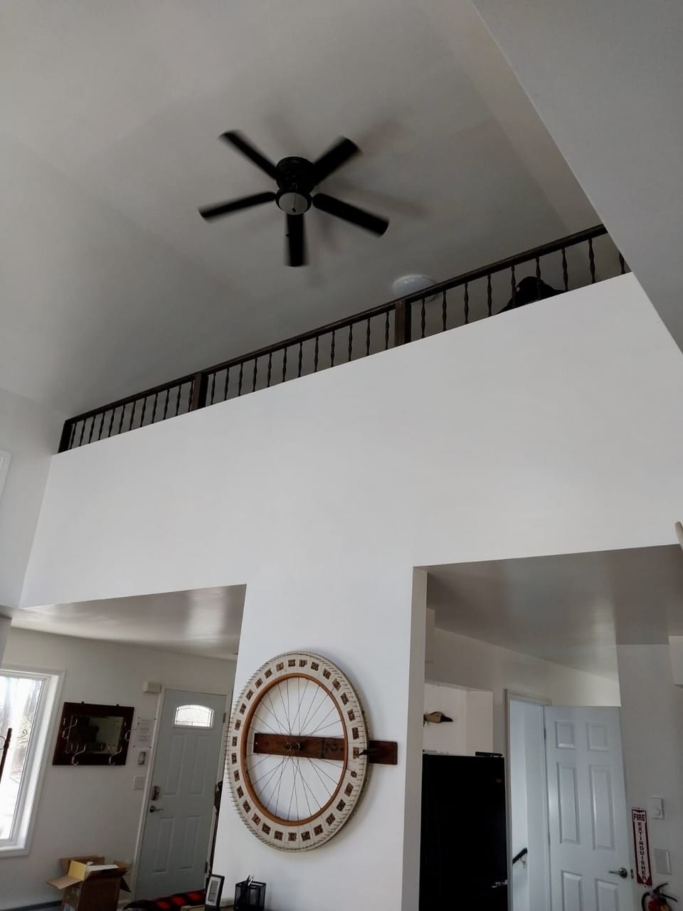 Looking up at Loft from Living Room