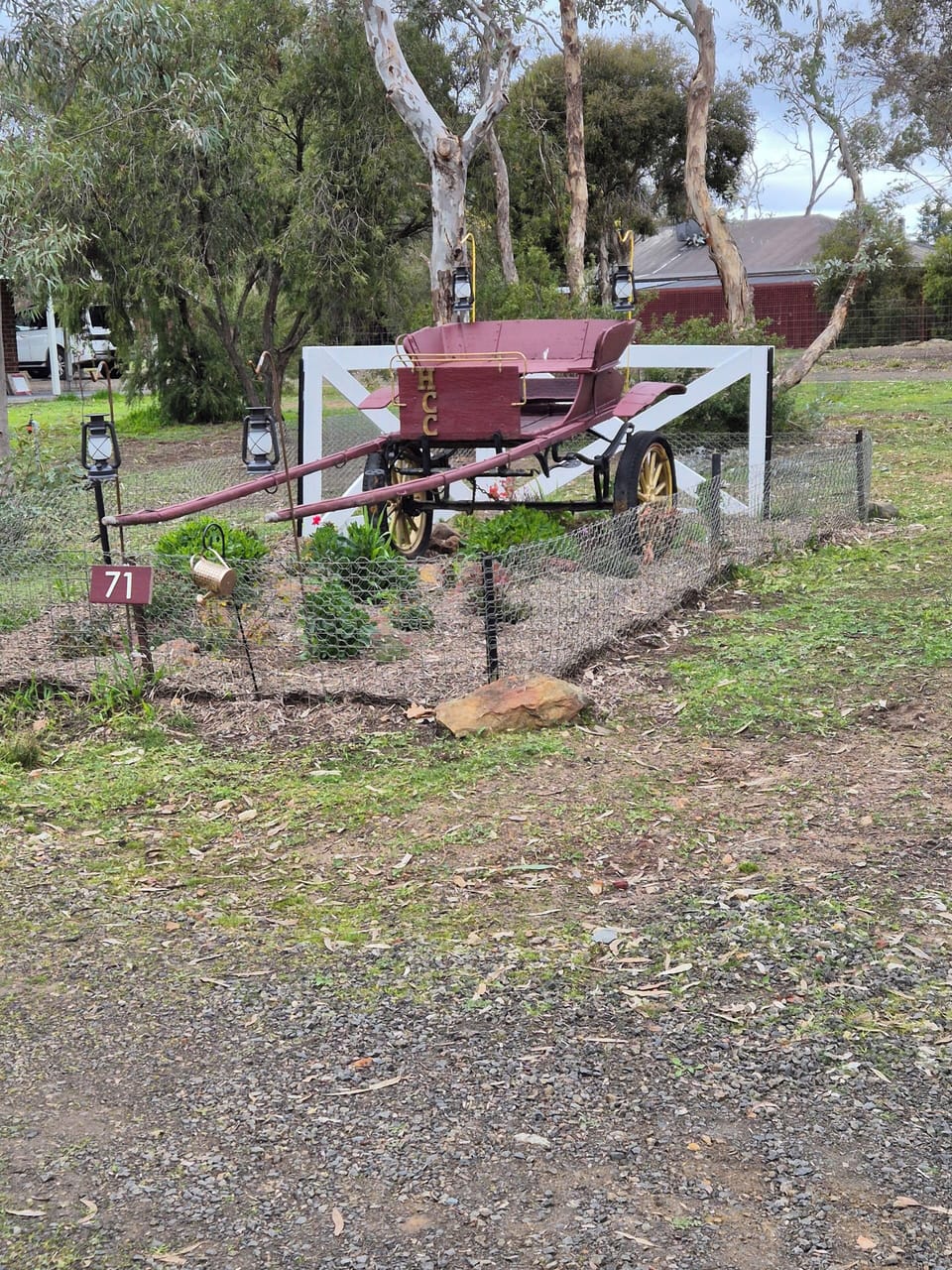 Horse & Buggy at the Entrance to the Property