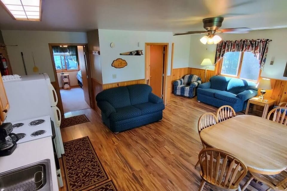 Kitchen, Dining, and Living Area