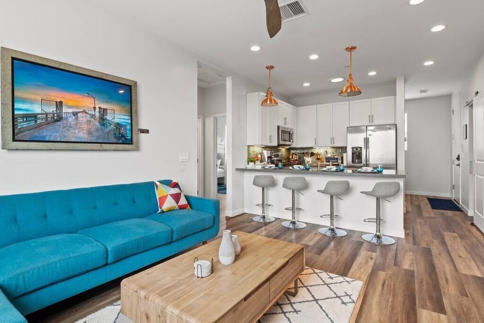 Living room with open kitchen