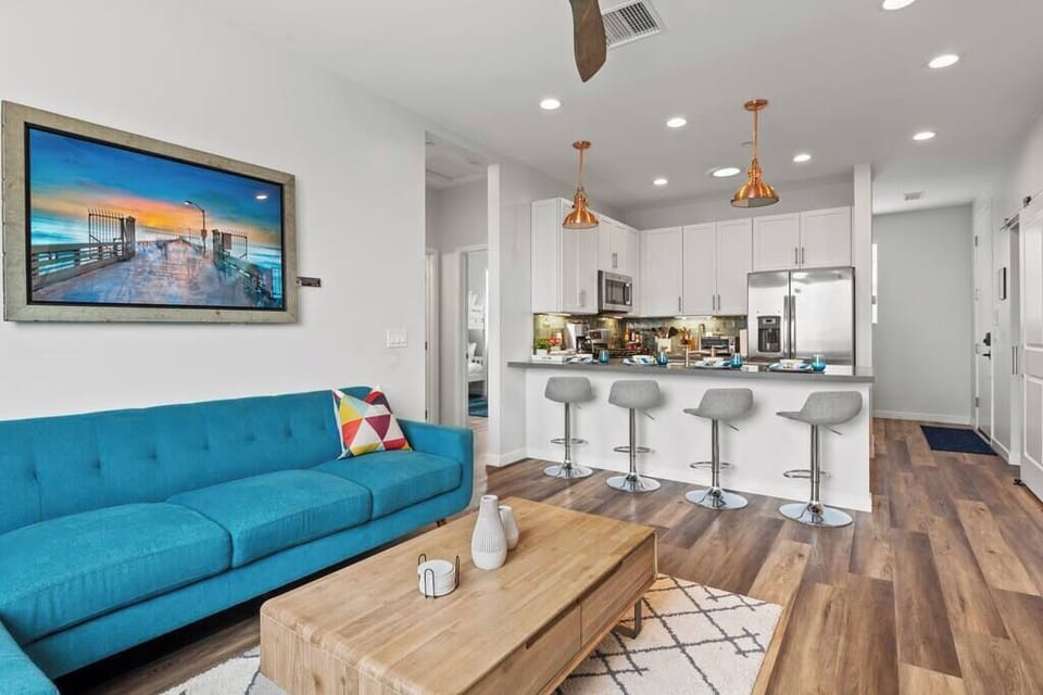 Living room with open kitchen