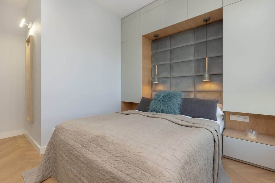 Bedroom with a large double bed