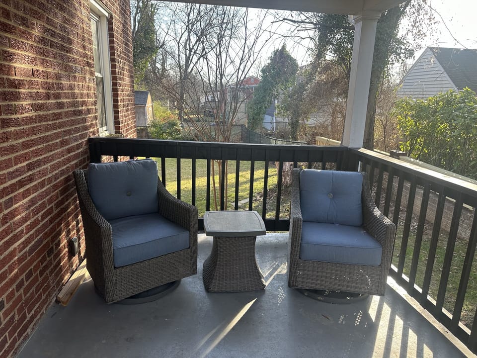 side fenced in porch 