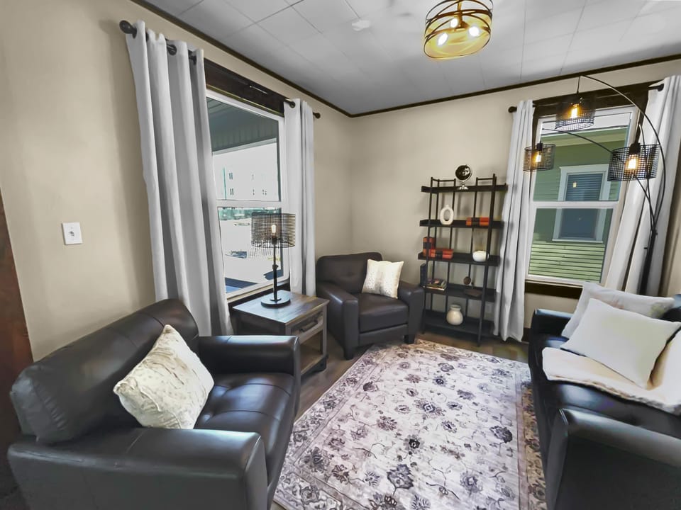 Elegant and comfortable seating to visit, talk on the phone, read a book.
