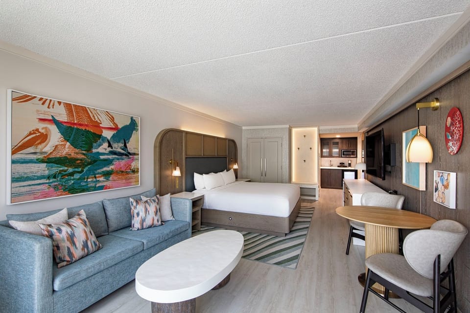 Stretch out with a spacious layout for lounging and recharging.