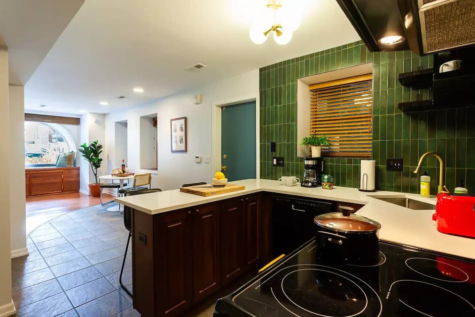 Complimentary coffee bar with sugar and creamer 