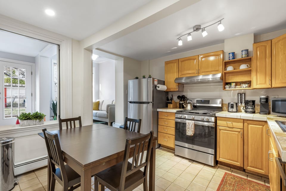 Spacious fully equipped kitchen with everything you need for home-cooked meals