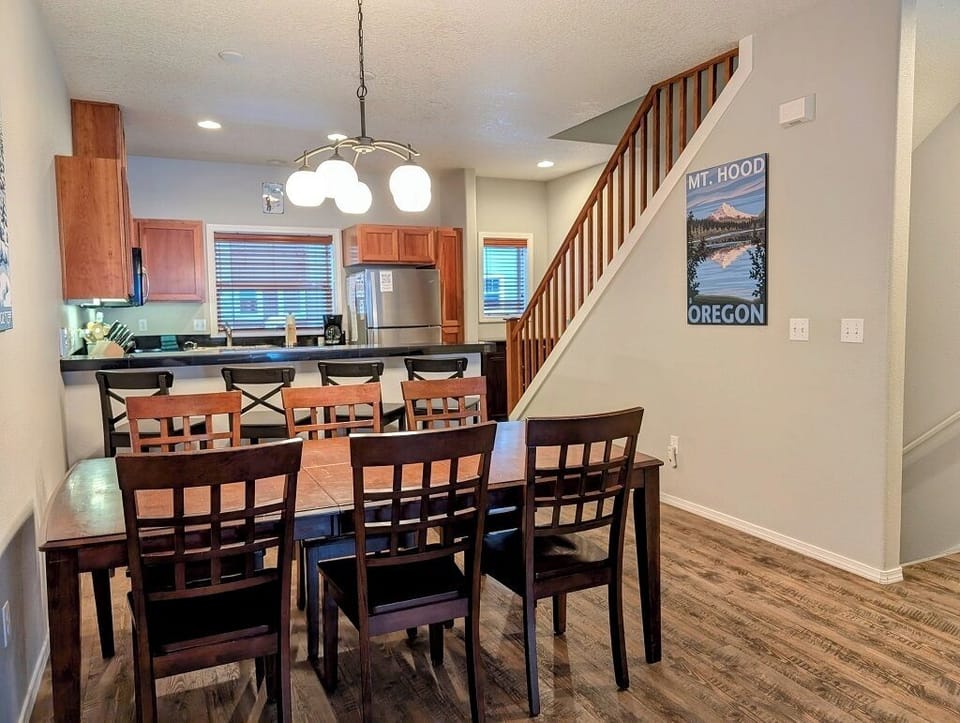 Large dining table with seating for 6