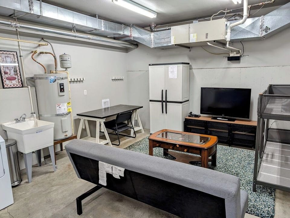 Space to hang out at in the garage