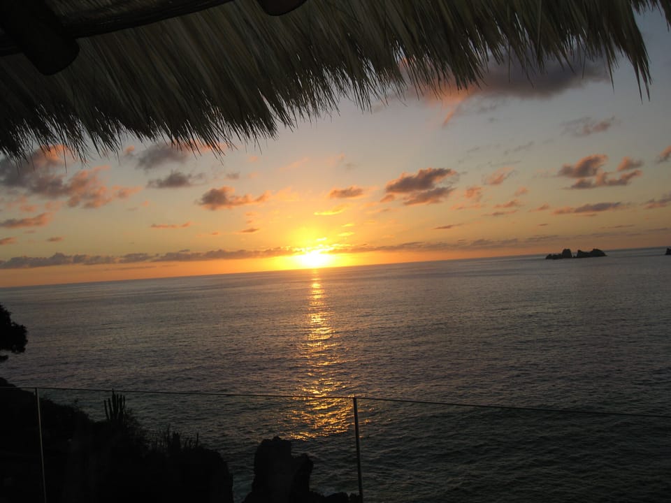 View from the veranda at sunset