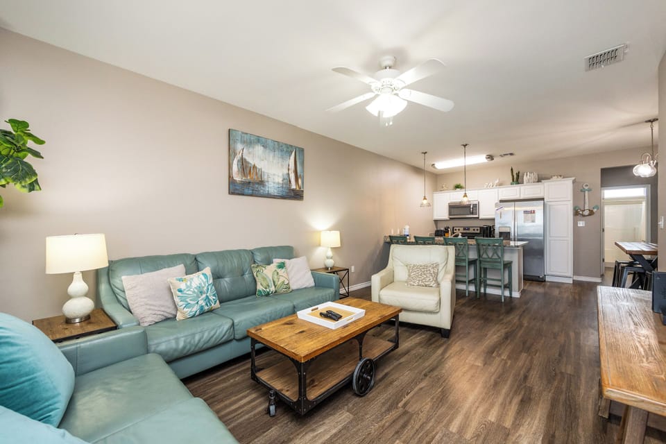 Spacious and cozy living room on the third floor, perfect for relaxation