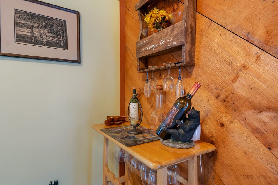 Dining room wine rack.