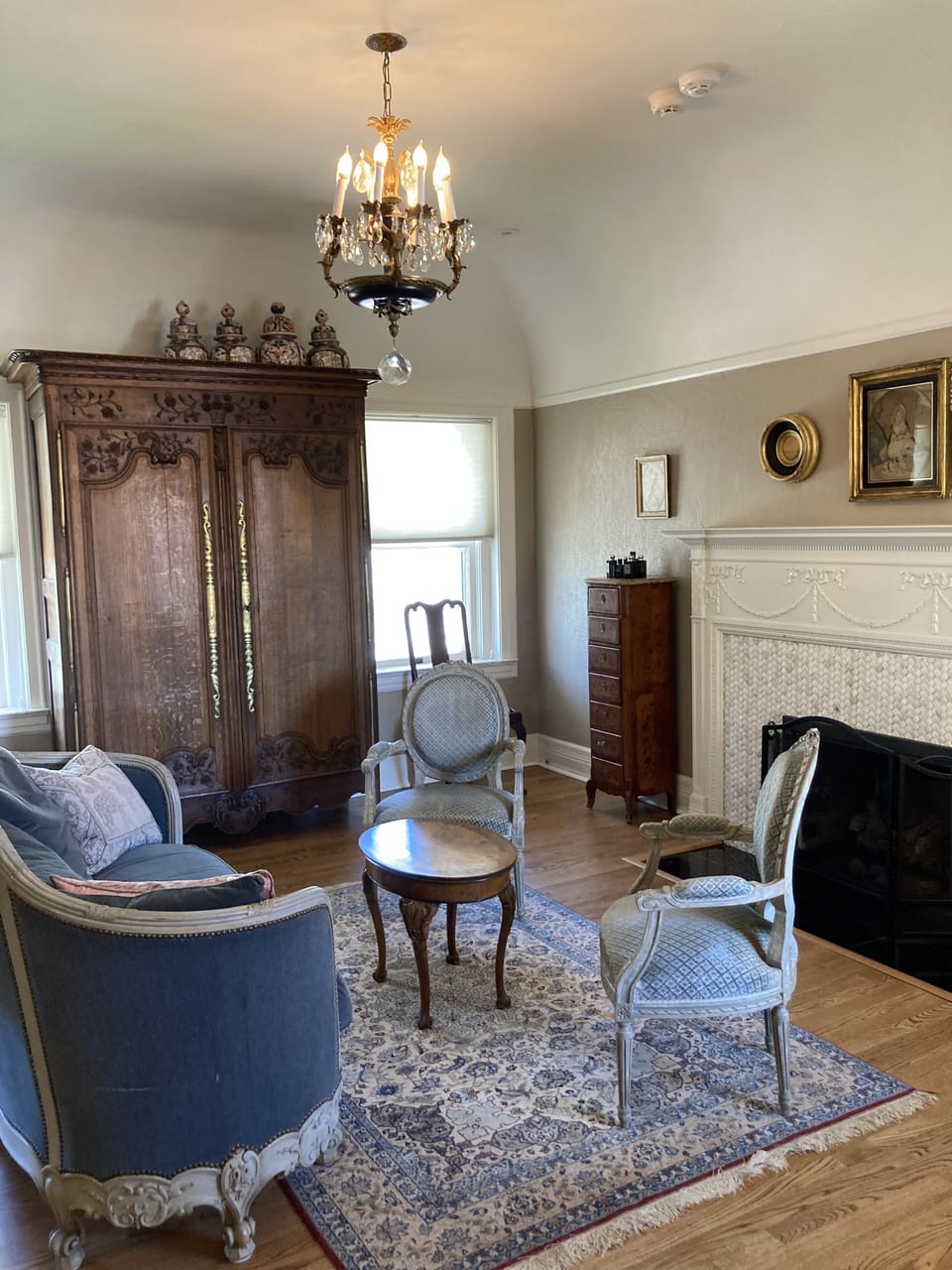 Master bedroom has it's own seating area 