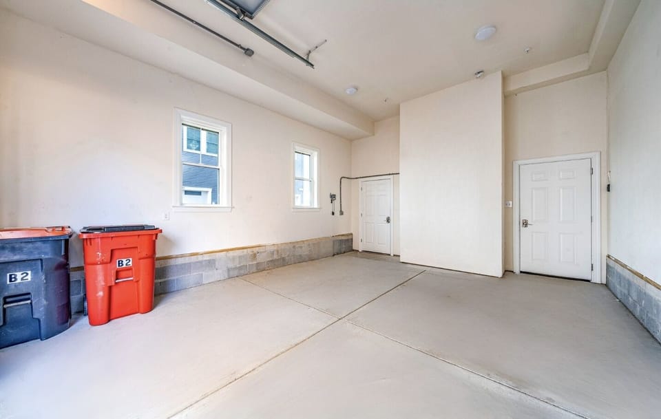 Spacious private garage with direct access