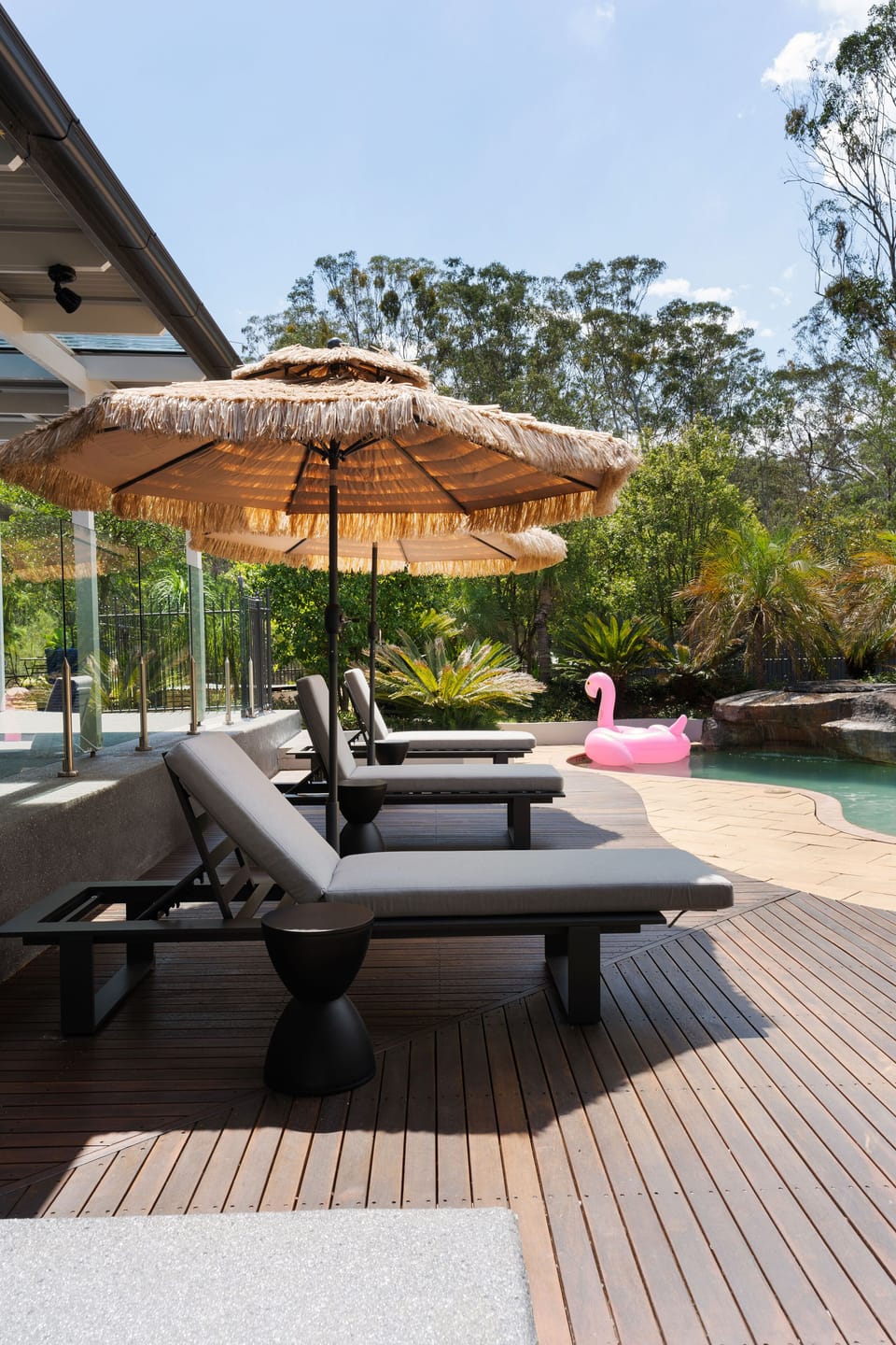 The mineral pool is heated in summer.  Laze away your days poolside.