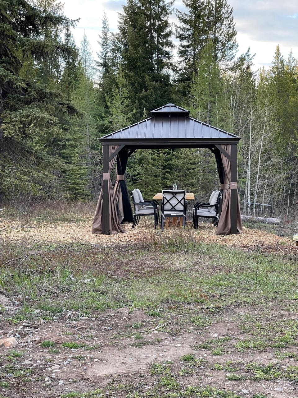 Gazebo with dining table