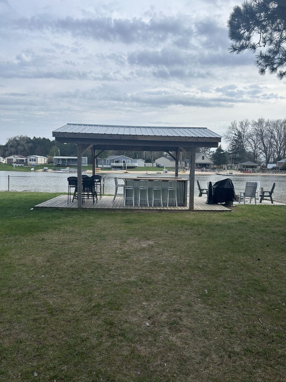 Outdoor bar with charcoal grill
