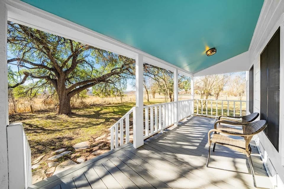 Enjoy your morning coffee on the porch overlooking beautiful fields, or simply relax at the end of your day admiring the sunset over the neighboring Schoolhouse.