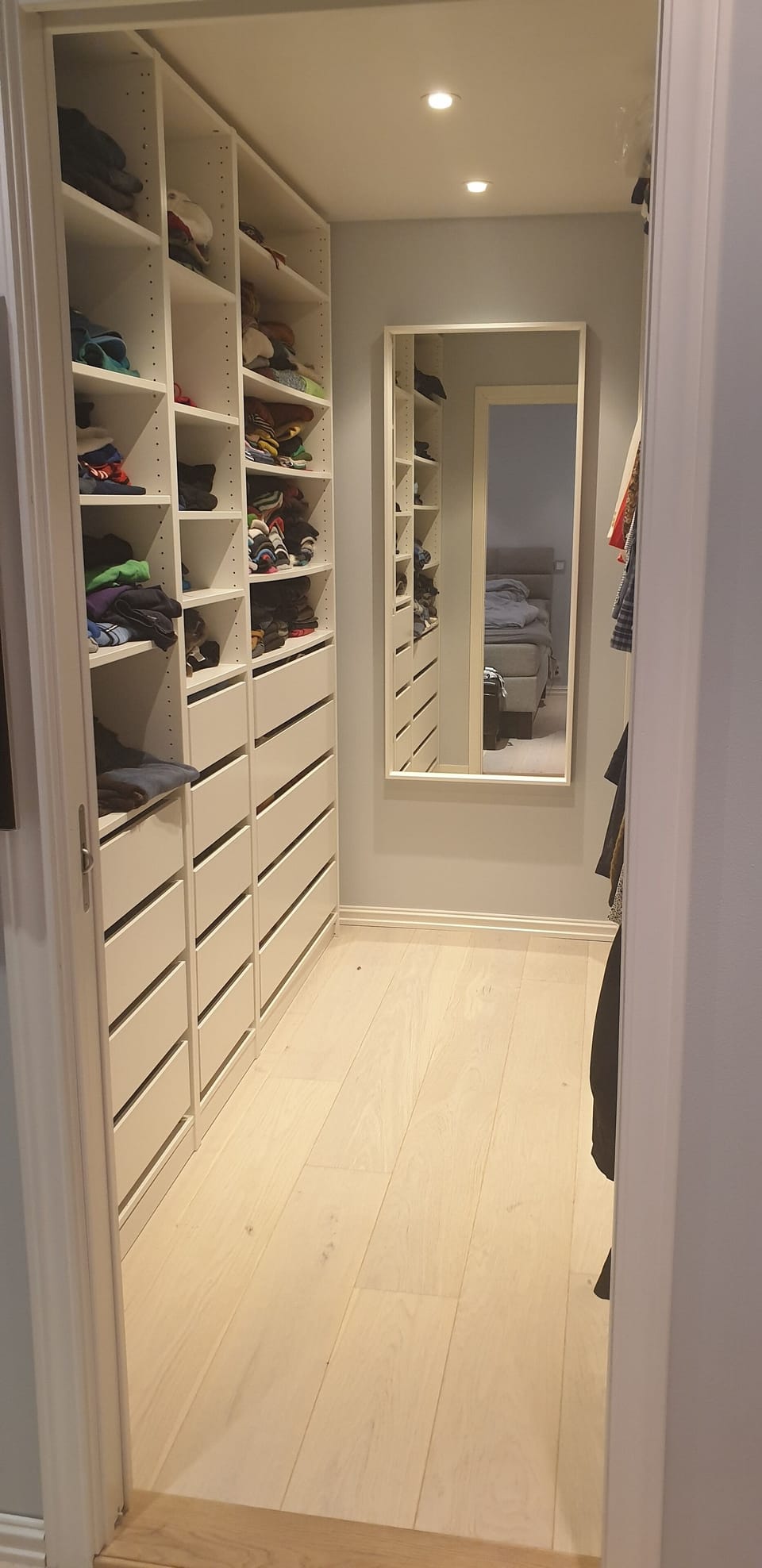 Walkin closet in master bedroom