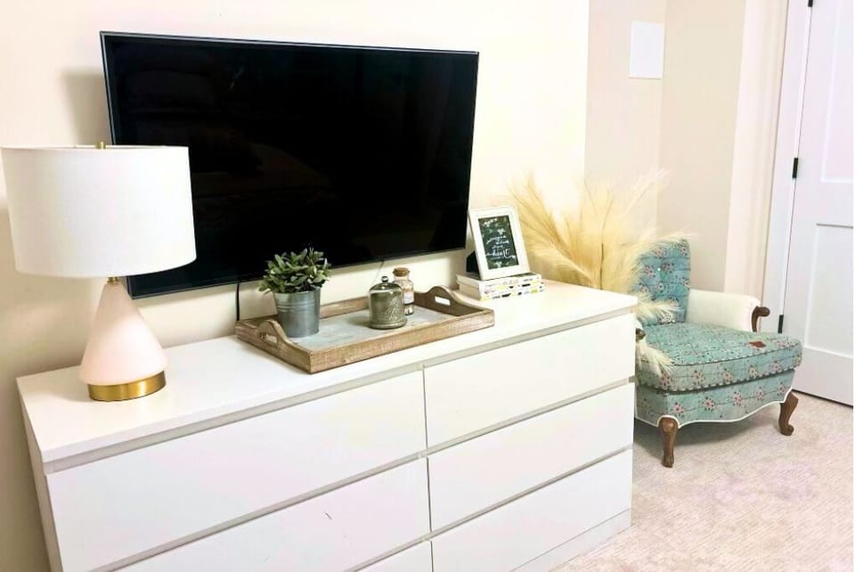 Bedroom #4: Queen size bed, dresser, and TV. Rest, recharge, and dream big.