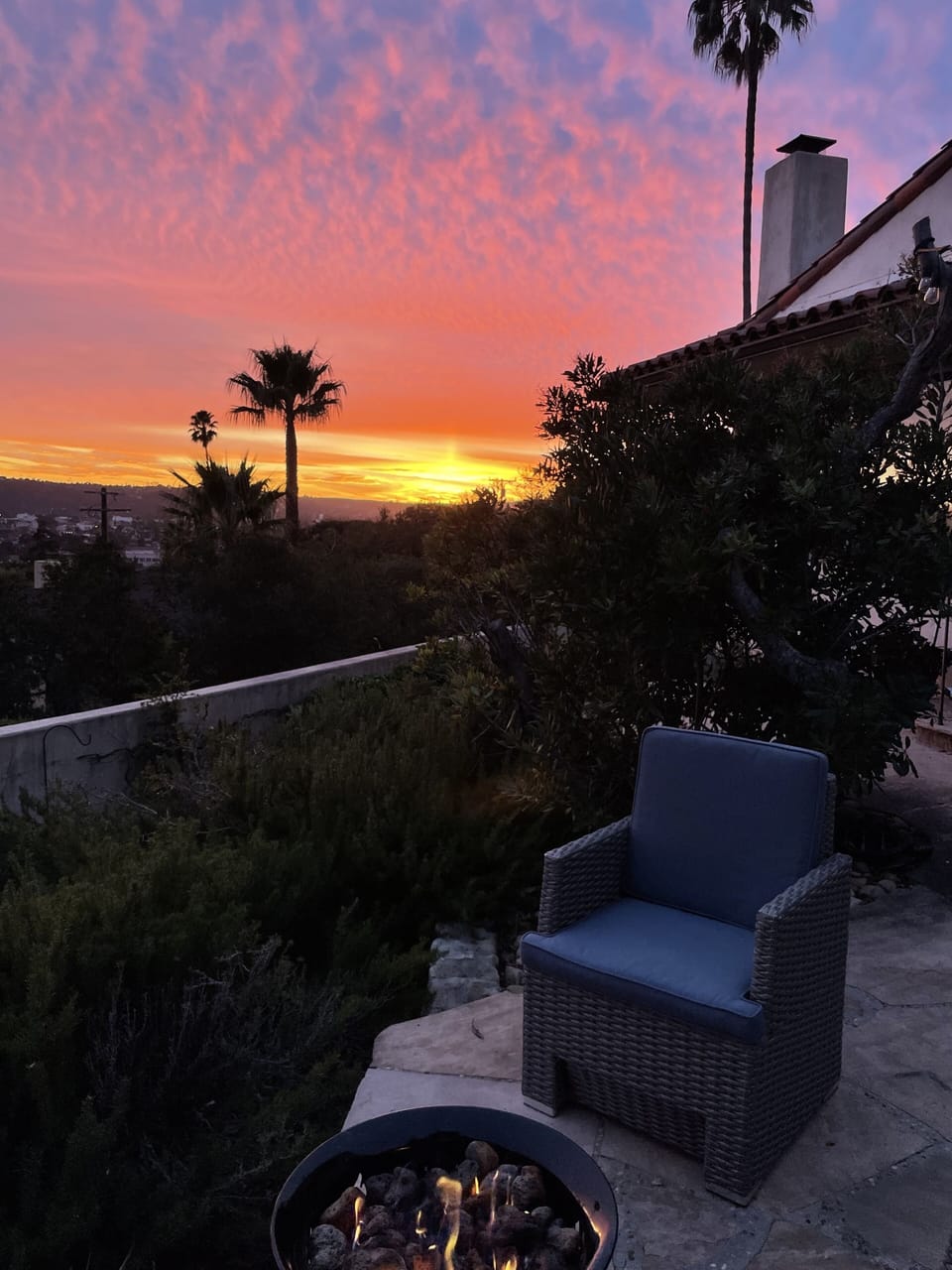 Sunset from fire pit
