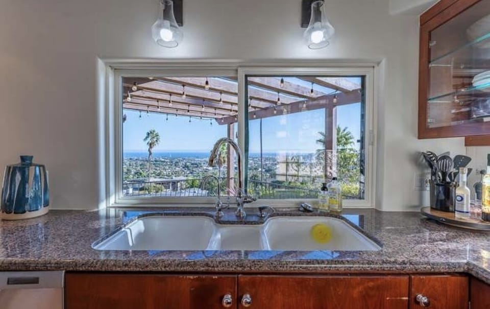 Ocean view from kitchen sink