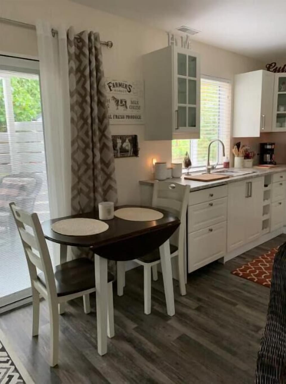 Kitchen with eating area.