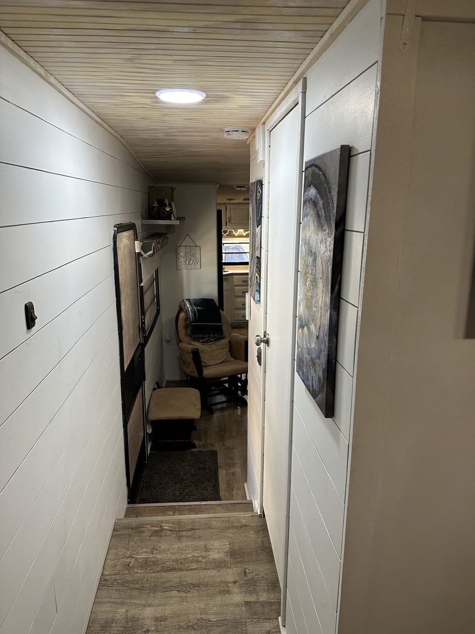 View from bedroom down thru the hallway