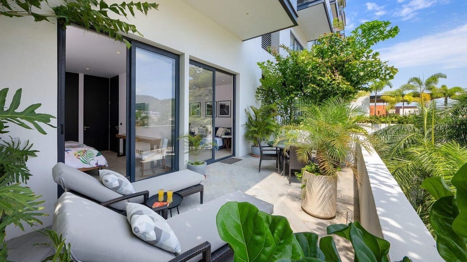 Outdoor terrace with amazing mountain views