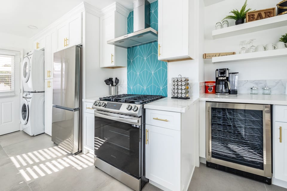 Kitchen: Bright space with cookware and utensils for easy meals.
