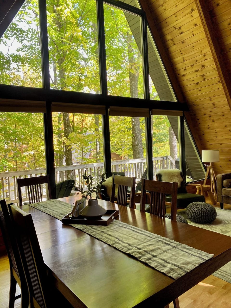 open concept dining and living space

