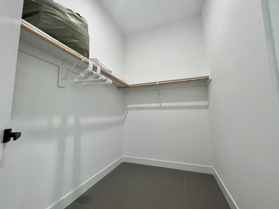 Walk in closet in master bedroom