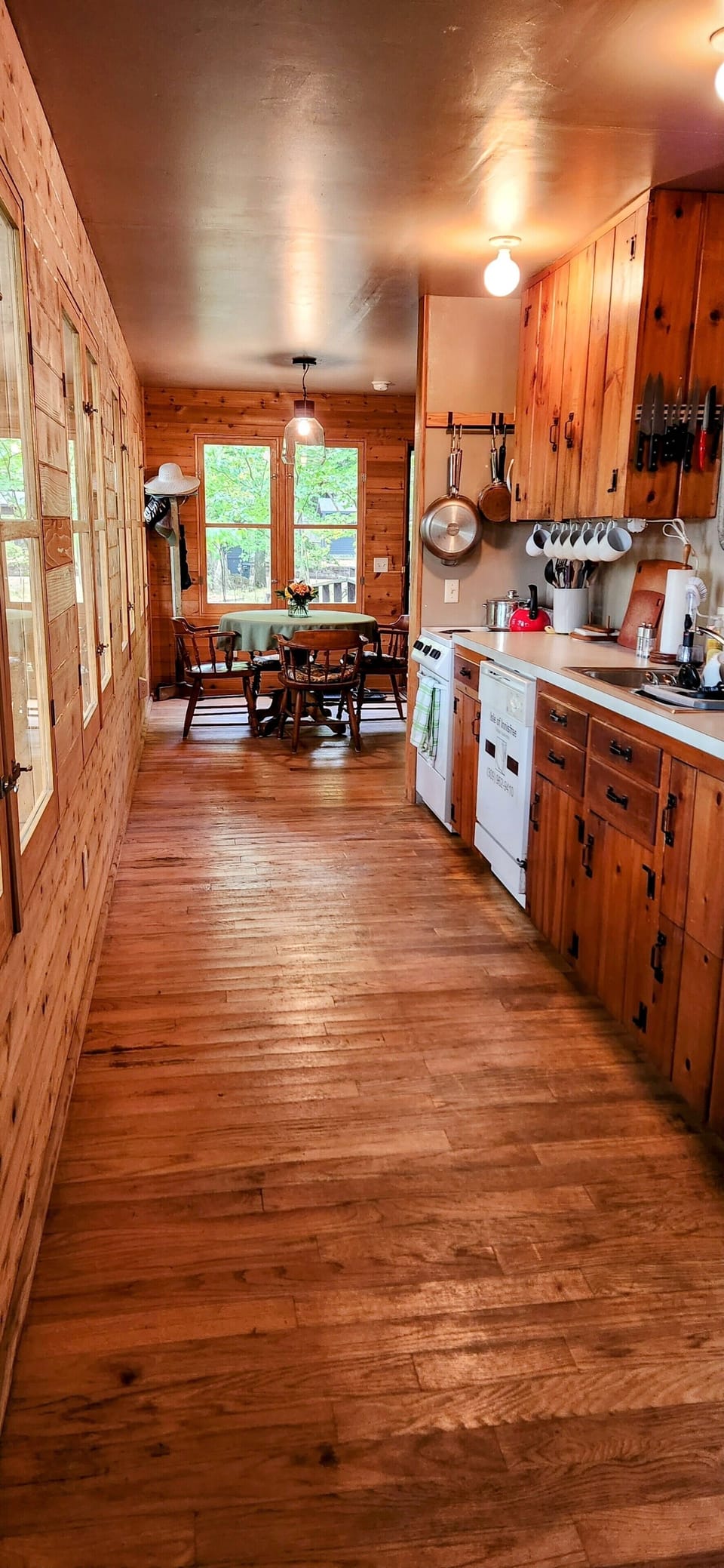 Kitchen and dining, from the living room.