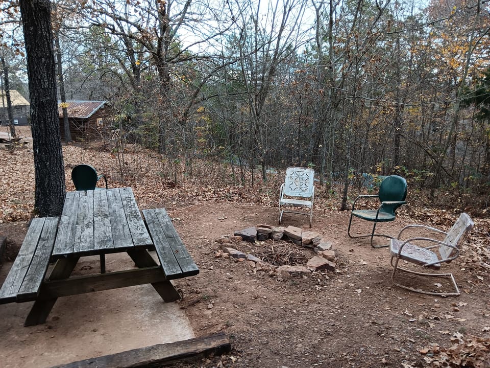 Another view of the back seating area - looking into the forest, east