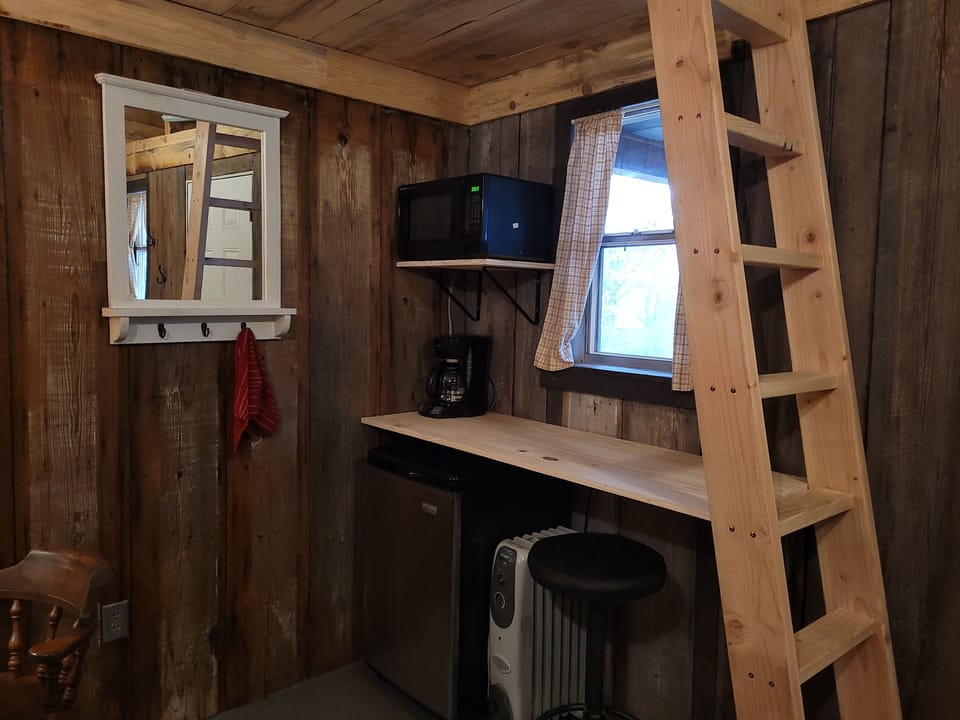 Kitchenette - small fridge, coffee pot, microwave, toaster