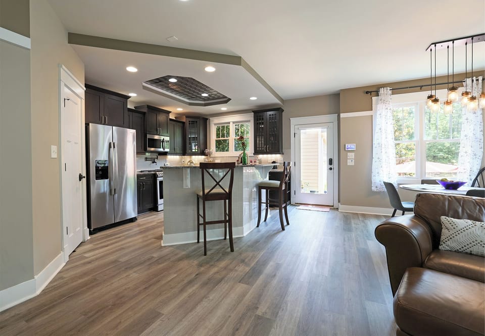 Kitchen & Dining area open to living room and dining area