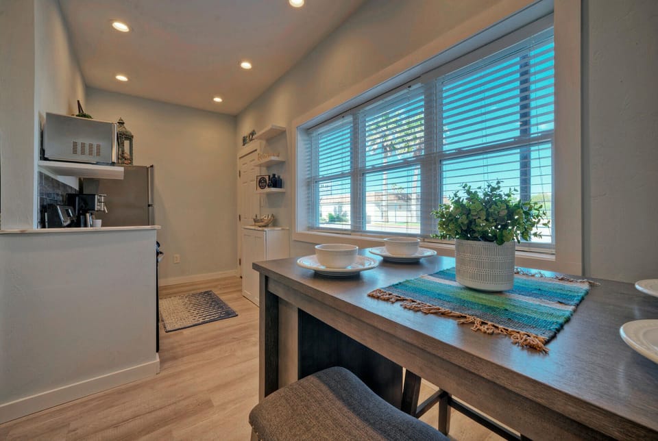 Dining area is near the kitchen.
