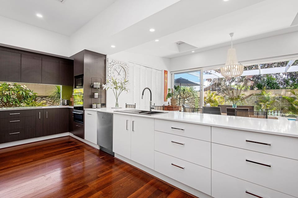 Cook with ease in this modern kitchen.