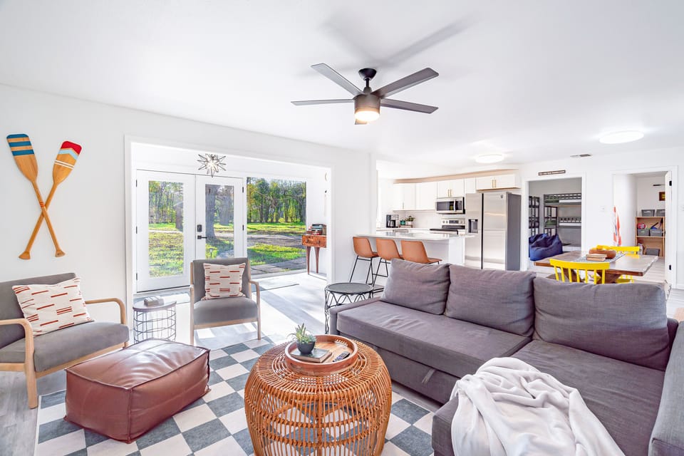 Clean and Bright River House with all the summer camp vibes.