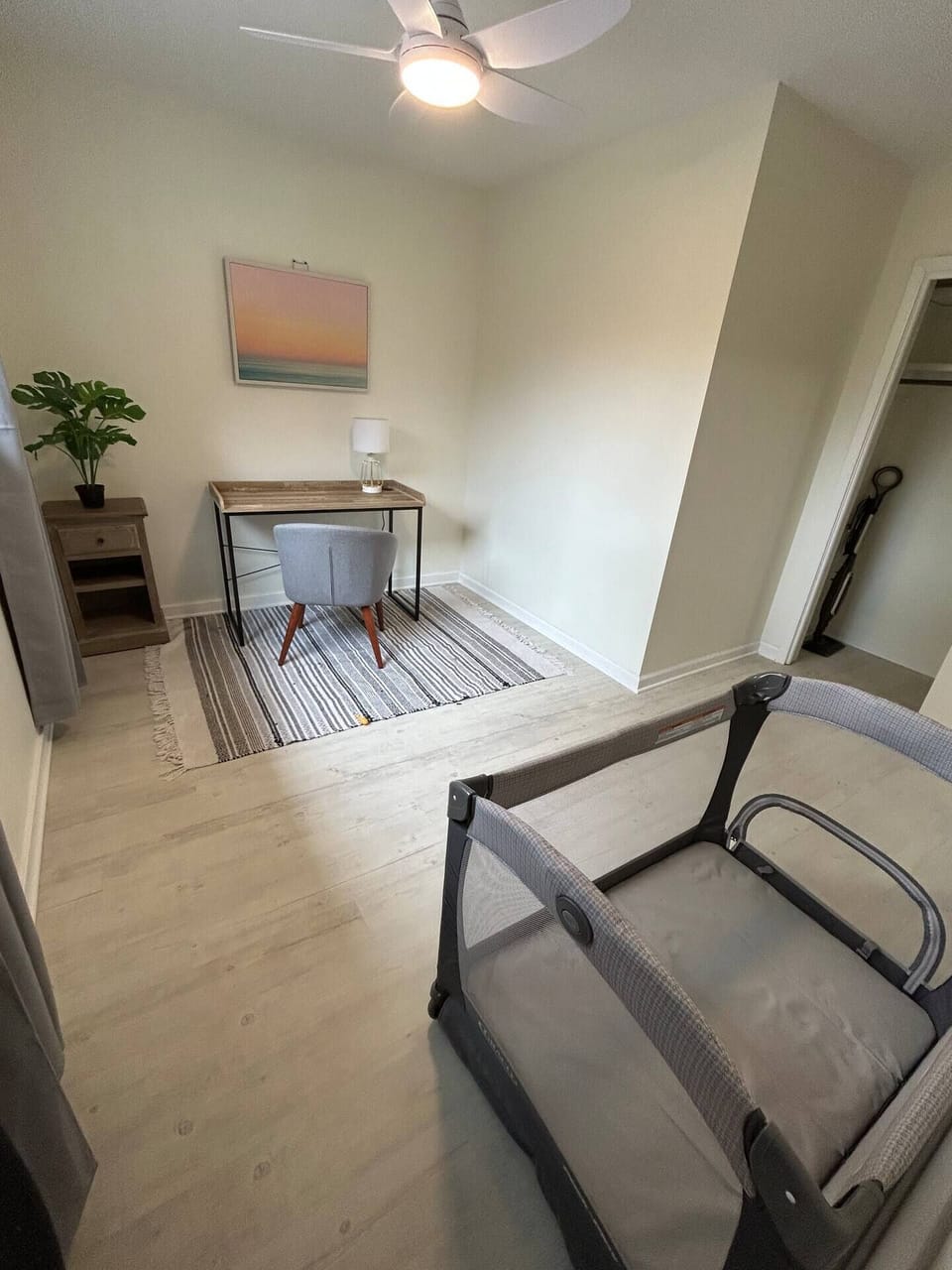 Pack and play provided / work space downstairs