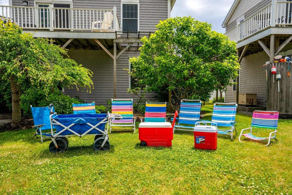 Beach chairs, coolers and beach cart provided for hassle free beach fun!