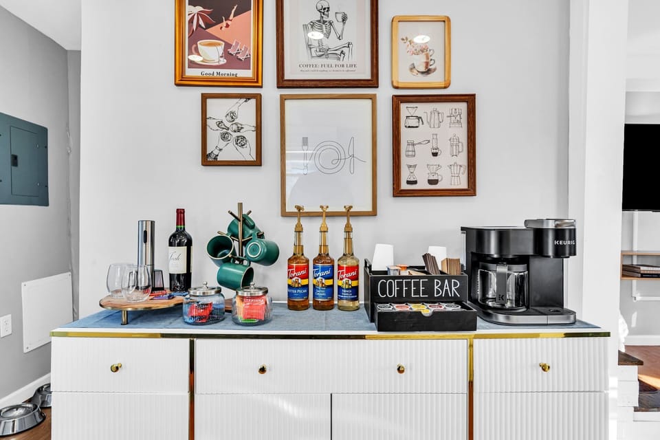 Our fully equipped coffee bar has all the essentials needed!