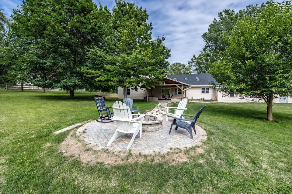 Enjoy our fire pit in all four seasons.