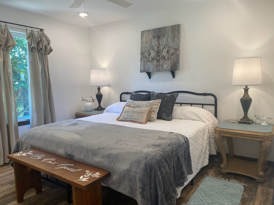 2nd bedroom has a King bed and a nice view of the lake.