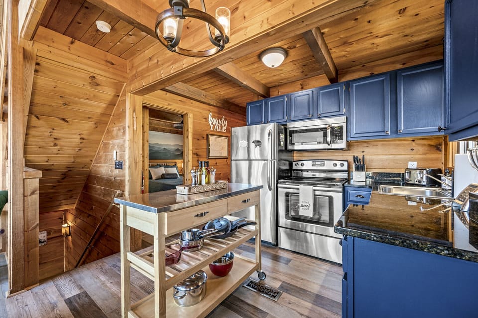 The kitchen is quaint, but fully stocked and ready for any meal to be cooked