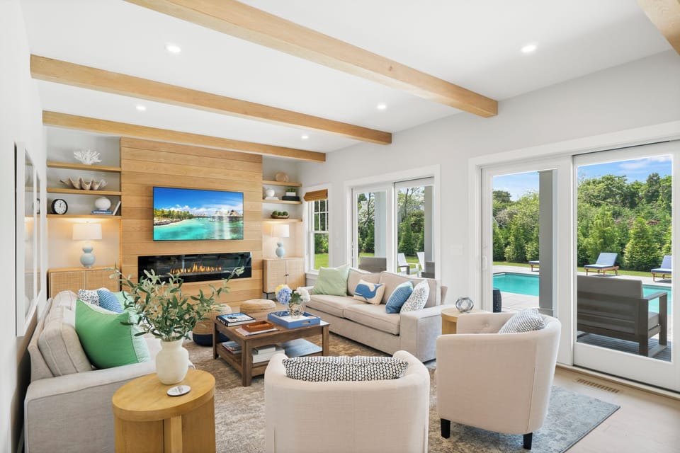 first floor living room (overlooking pool)