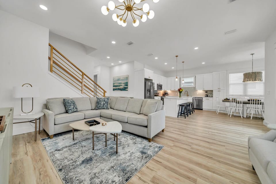Family Room Looking into Kitchen and Dining Area
