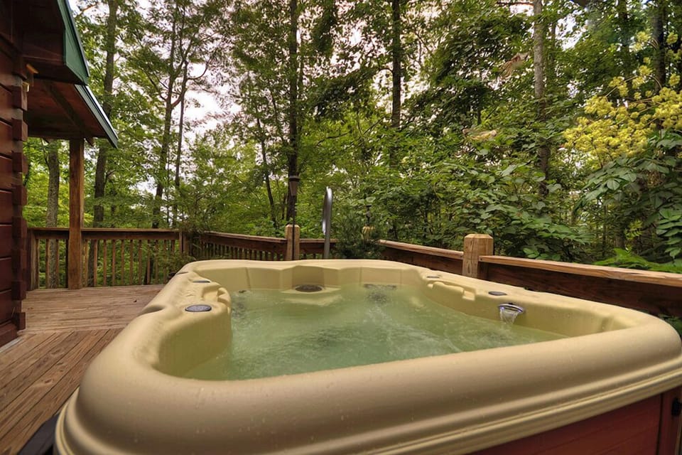 Soak in the Hot Tub as you enjoy the cool North GA Mountain breeze