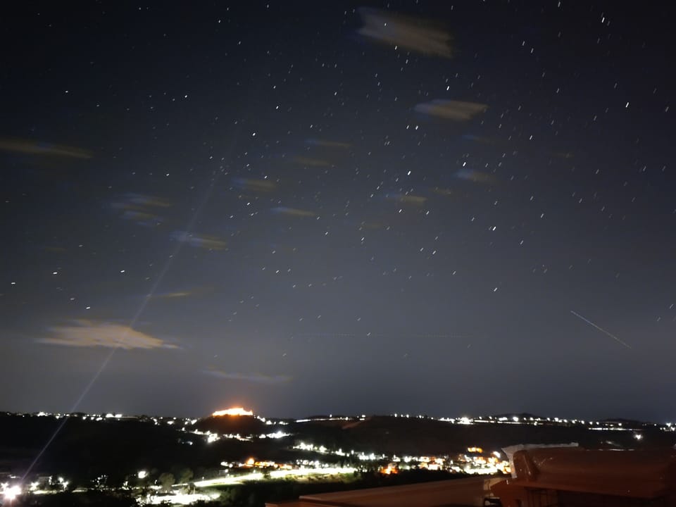 A telescope is available for stargazers. 